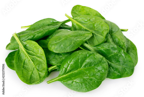 Fresh spinach on white background