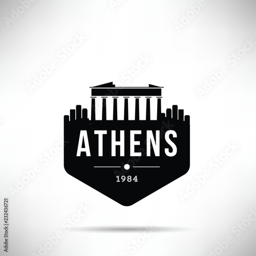 Athens City Modern Skyline Vector Template