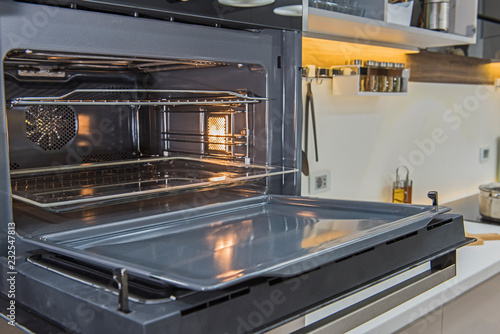 Modern kitchen cooker oven in a luxury apartment