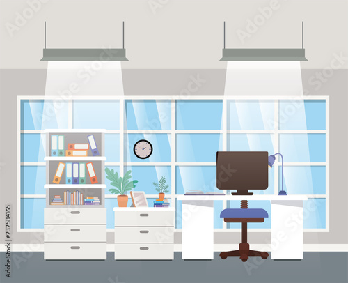 modern office boss scene