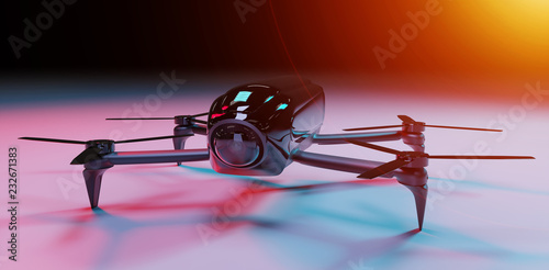 Modern drone 3D rendering