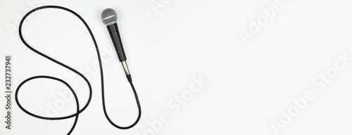 Microphone and Cord Isolated on White Background