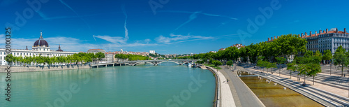Rhone river and Hotel-Dieu in Lyon