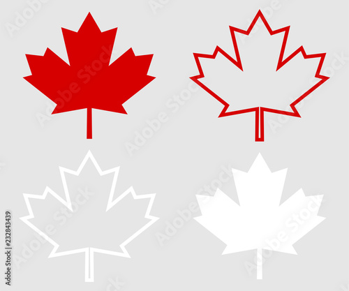Set of Canada leaf. Red maple leaf