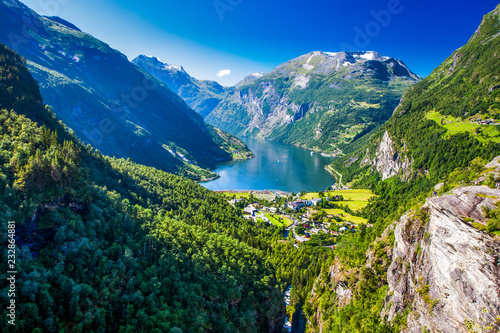 View of Geirangerfjord in Norway, Europe.