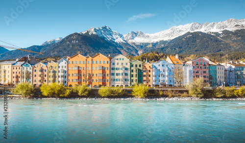 City of Innsbruck with Inn river, Tyrol, Austria