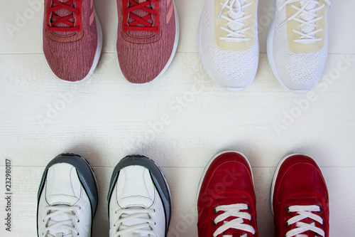 Red and White Women's Sneakers