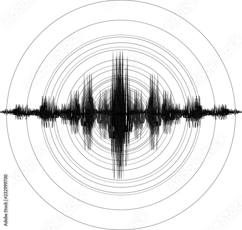 Earthquake. Richter Earthquake Magnitude Scale. Vector