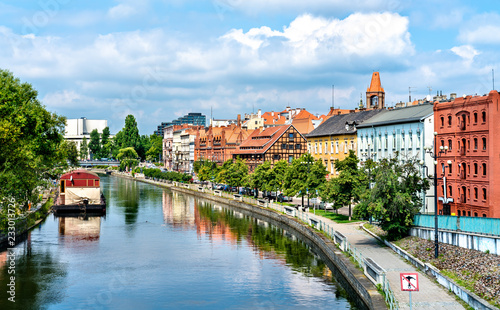 View of Bydgoszcz with the Brda river, Poland