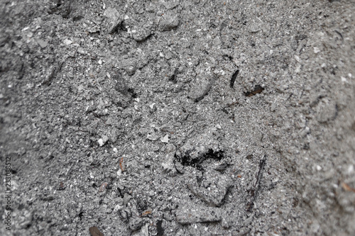 Gray ash from the oven background texture, cinder, grey ashes from the wood from the fireplace