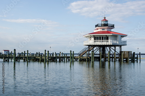 Choptank River Lighthouse in Cambridge Maryland, on Maryland's Eastern Shore also known as Delmarva.