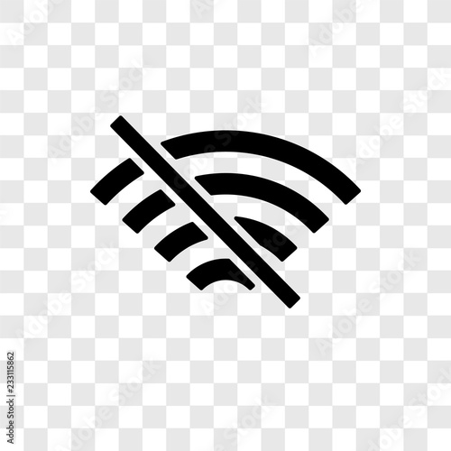 No wifi vector icon isolated on transparent background, No wifi transparency logo design