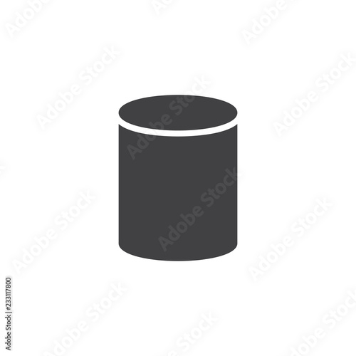 Cylinder geometrical figure vector icon. filled flat sign for mobile concept and web design. Cylinder geometric shape simple solid icon. Symbol, logo illustration. Pixel perfect vector graphics