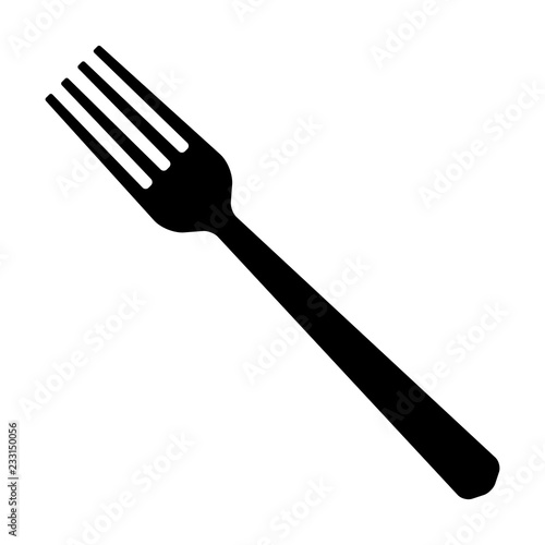 Fork - a silverware utensil for eating flat vector icon for food apps and websites