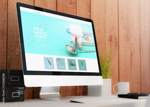 modern workspace with dental clinic website design