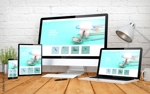 dental clinic website responsive design screen multidevices