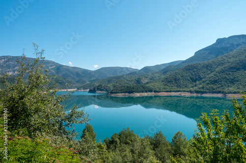 Baserca reservoir in the Pyrenees in Summer