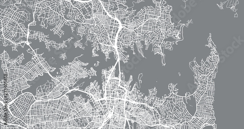Urban vector city map of Sydney, Australia