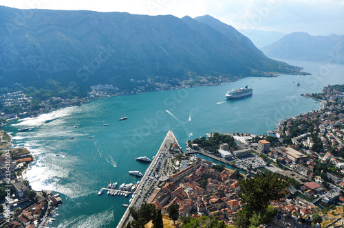 View of Kotor city from the mountain