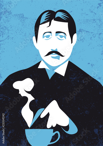 Marcel Proust vector illustration