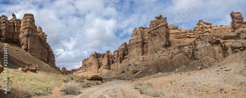 Panorama of Charyn canyon in the Kazakhstan
