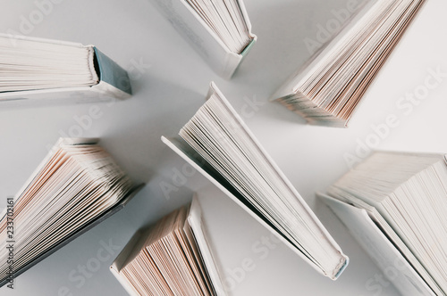 Stack of books on a light background