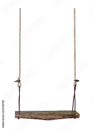 Wooden swing isolated