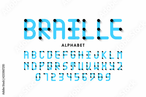 Braille alphabet letters and numbers