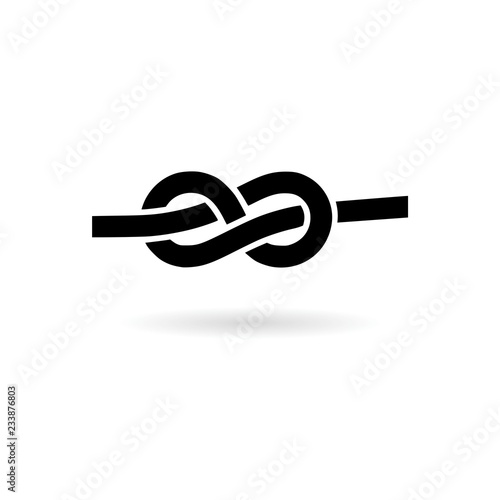 Black Rope knot icon or logo