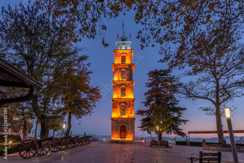Tophane Clock Tower at Dusk, Bursa, Turkey