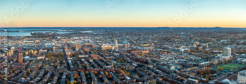 Wide Panorama View of Downtown Boston Residential Side