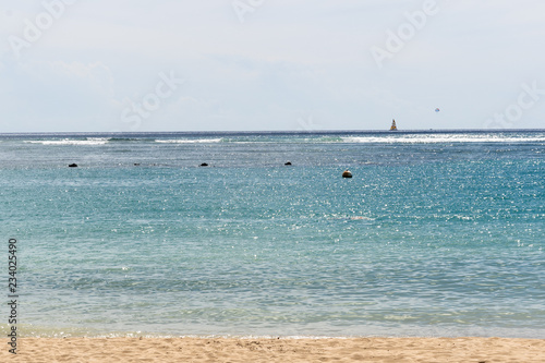 beach and blue sea inhawaii