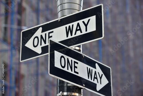 One way street sign n Manhattan