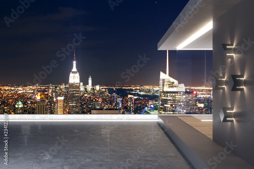 Modern rooftop with NY view