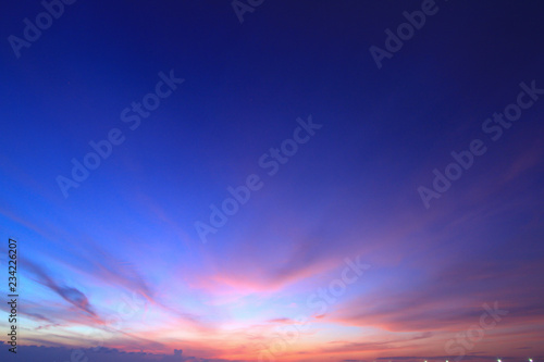 Beautiful sky at twilight time