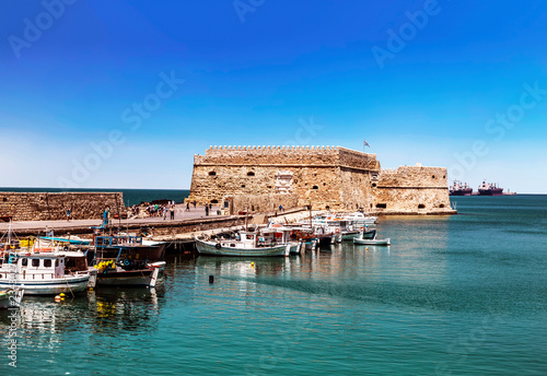 View of the Medieval sea fortress of Heraklion. Crete, Greece.