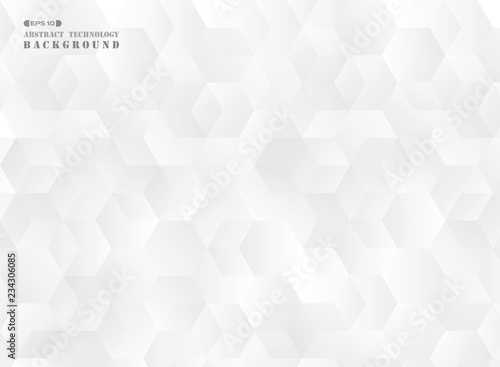 Abstract of futuristic gradient gray pentagon pattern background.
