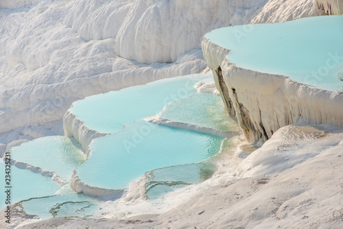 Pamukkale, natural pool with blue water, Turkey