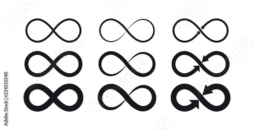 Infinity symbols. Eternal, limitless, endless, life logo or tattoo concept.