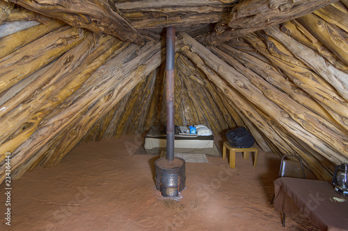 Navajo Hogan in Monument Valley tribal park, Usa