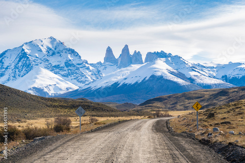Dirt road in Torres del Paine, Chile