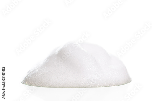 White foam bubbles texture isolated on white