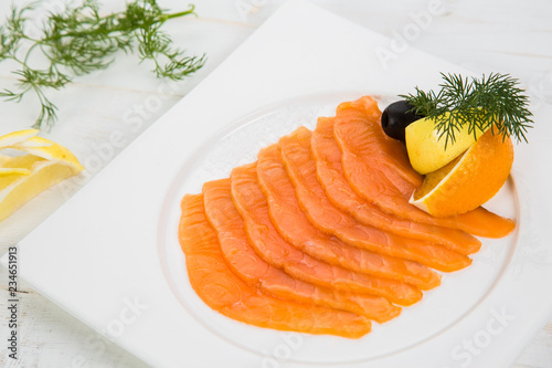 marinated salmon with lemon and orange