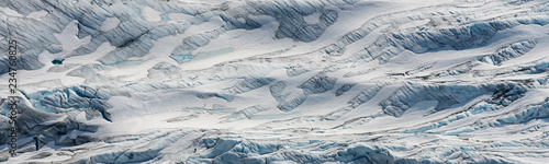 aerial ice detail of the Tunsbergdalsbreen glaciar, Norway's longest glacier arm of the Folgefonna ice cap