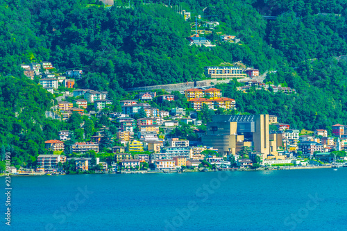 Campione d'Italia village in Italian exclave near Lugano