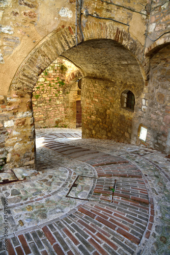 Streets of Spello in Umbria, Italy. 