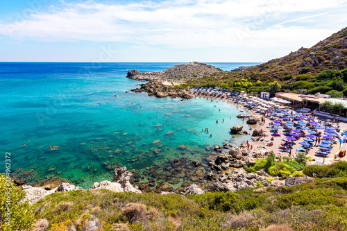 Ladiko beach on Rhodes island, Greece