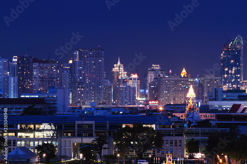 Bangkok cityscape. Bangkok night view in the business district at