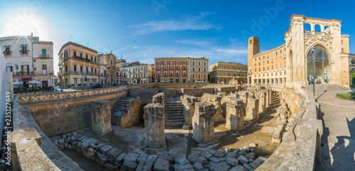 Ancient Roman Amphitheatre in Lecce, Puglia region, southern Italy