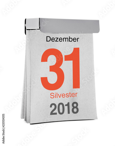 Abreißkalender 31. Dezember 2018